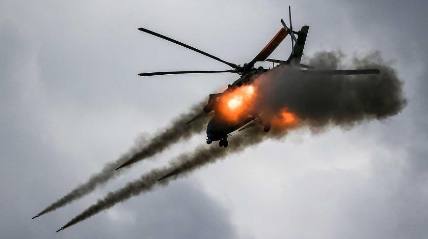 Ми-35 в Ливии ударили ракетами по боевикам на закате