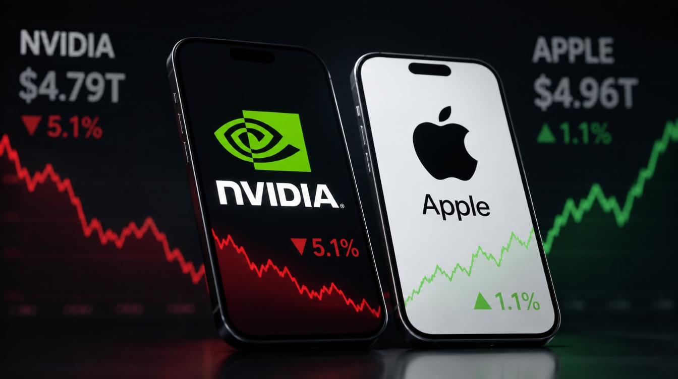 Apple снова обошла Nvidia: рынок испугался цены искусственного интеллекта