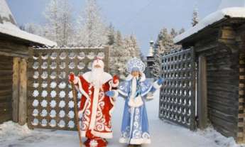 Дед Мороз и Снегурочка в Малых Корелах
