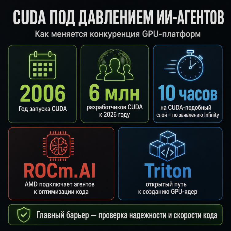 Как ИИ-агенты меняют конкуренцию вокруг платформы CUDA
