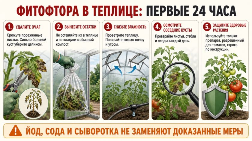 Фитофтора в теплице: первые 24 часа