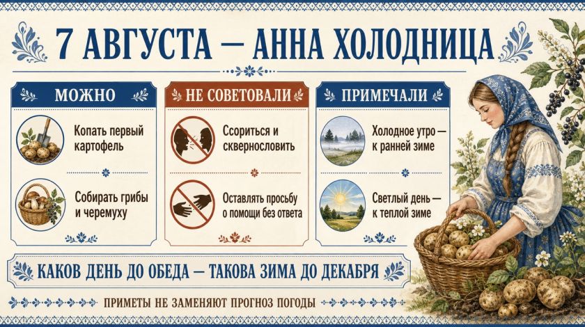 Народные приметы на 7 августа – инфографика